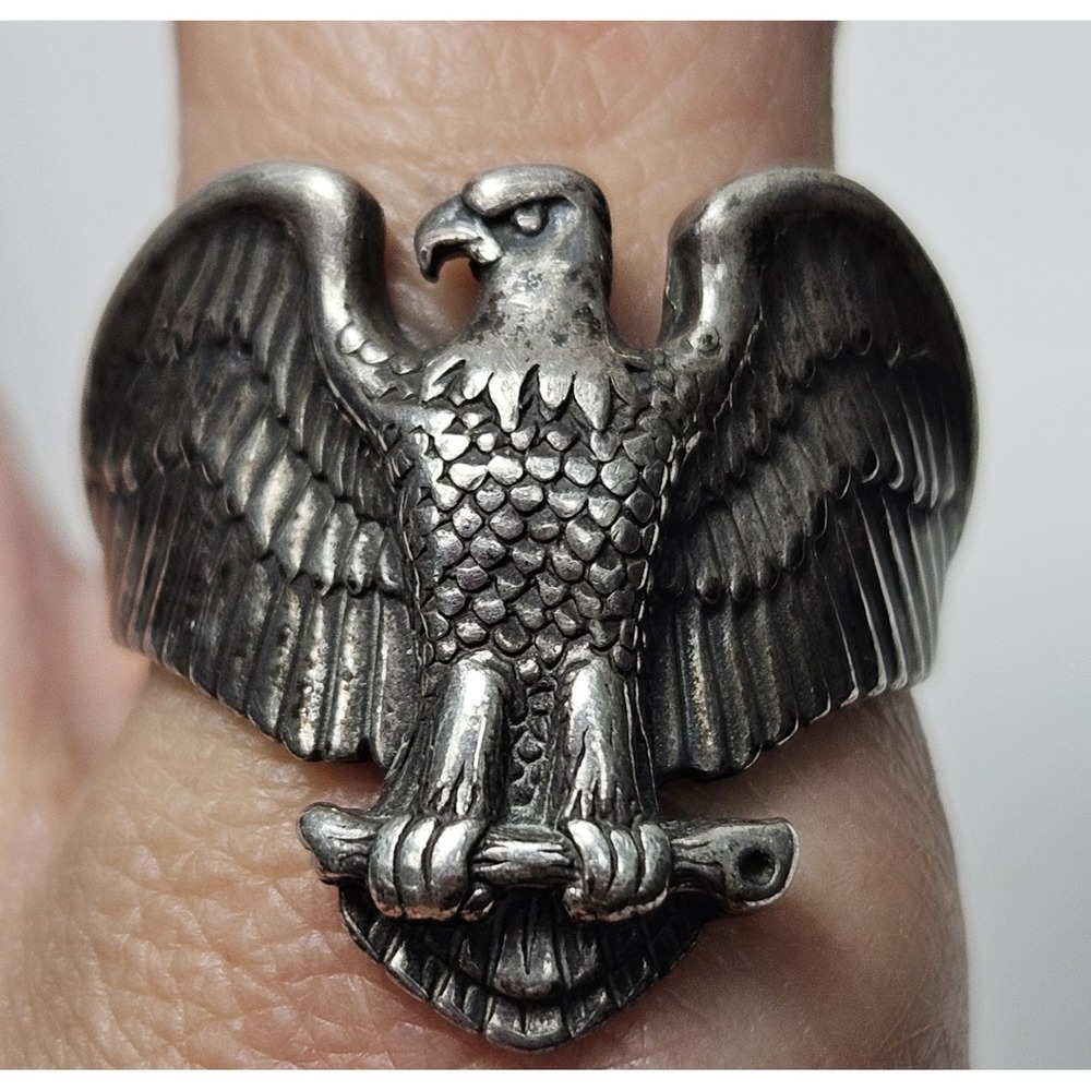 Navajo Sterling Silver 3D Large Bald Eagle Band Ring Sz‎ 11.75 12g Patriotic 925 - Picture 6 of 16